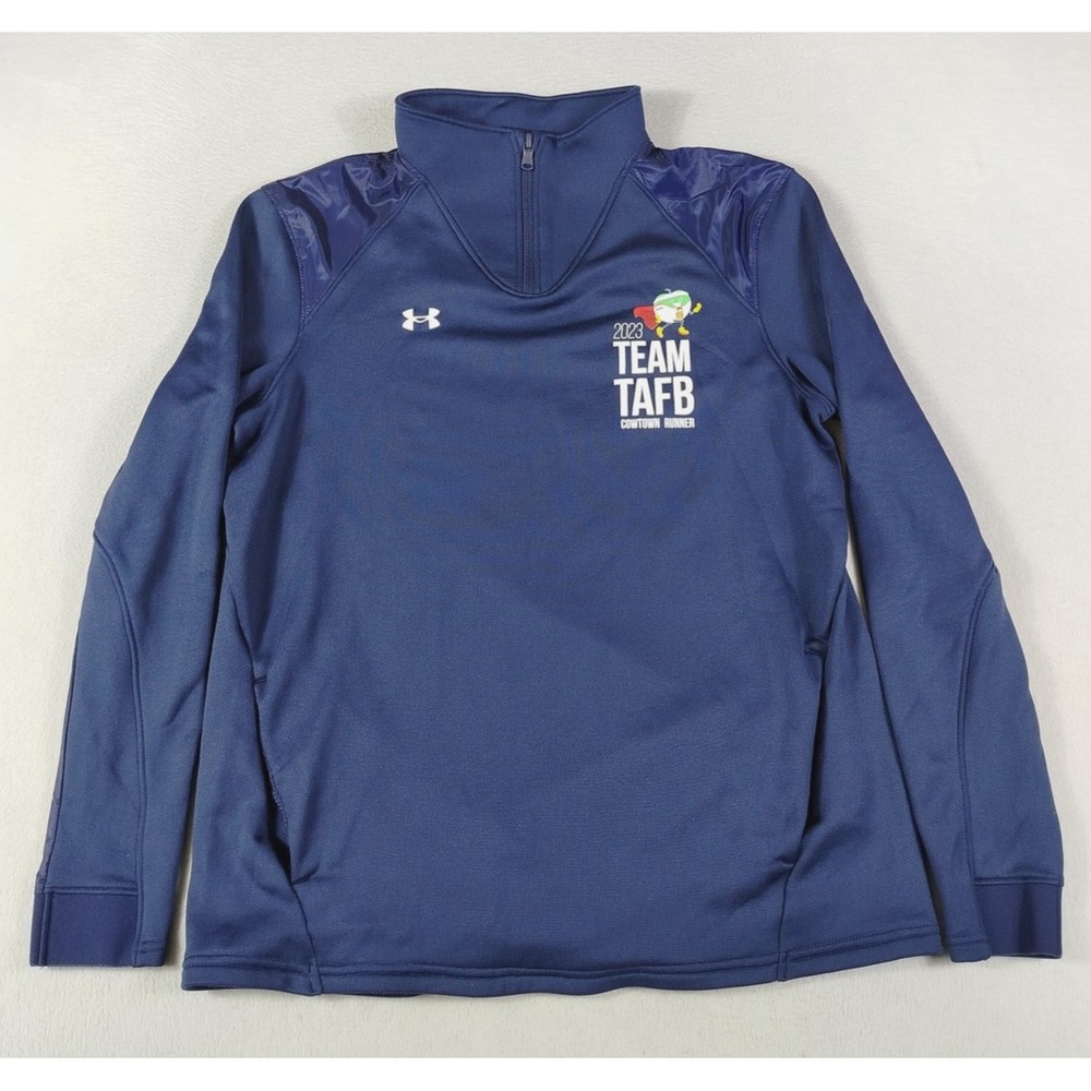 Under Armour Pullover Womens Large Blue Command 1/4 Zip Team TAFB Cowtown Runner